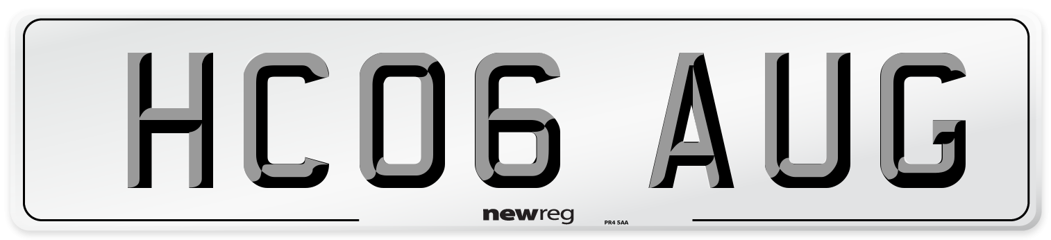 HC06 AUG Number Plate from New Reg